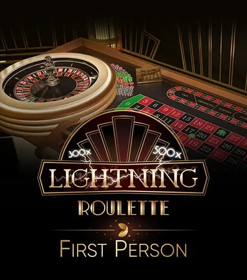 Live Dealer logo of First Person Lightning Roulette from Evolution at LeBull Casino